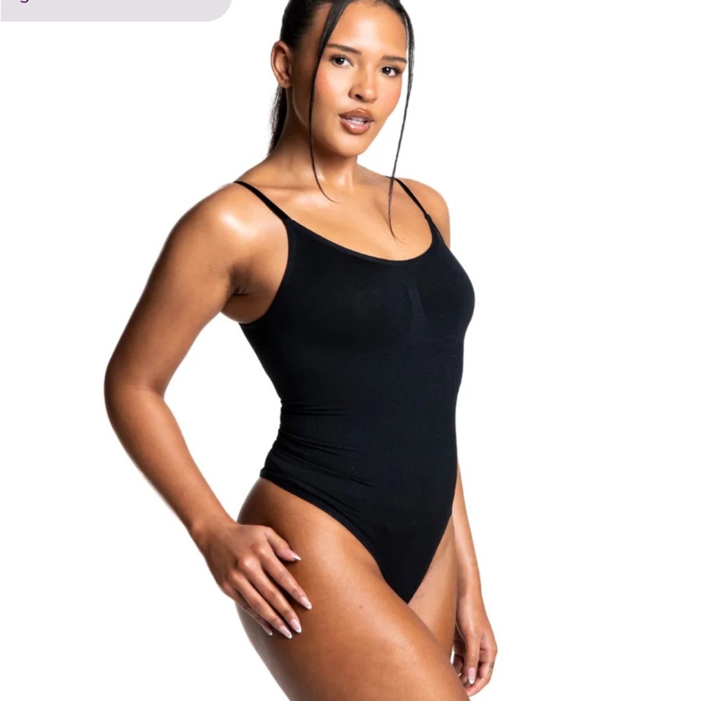 Women's Black Thong Shapewear Bodysuit